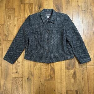 Vintage NOUVEAUX Navy Jacket Blazer Women's Size 16 Button Up Made in USA